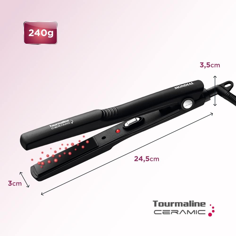 Prancha Alisadora Tourmaline Ceramic, Mondial, Preto, 30W, Bivolt - P-15 - Image 5