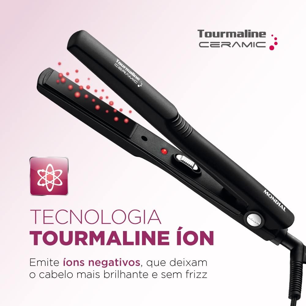 Prancha Alisadora Tourmaline Ceramic, Mondial, Preto, 30W, Bivolt - P-15 - Image 2