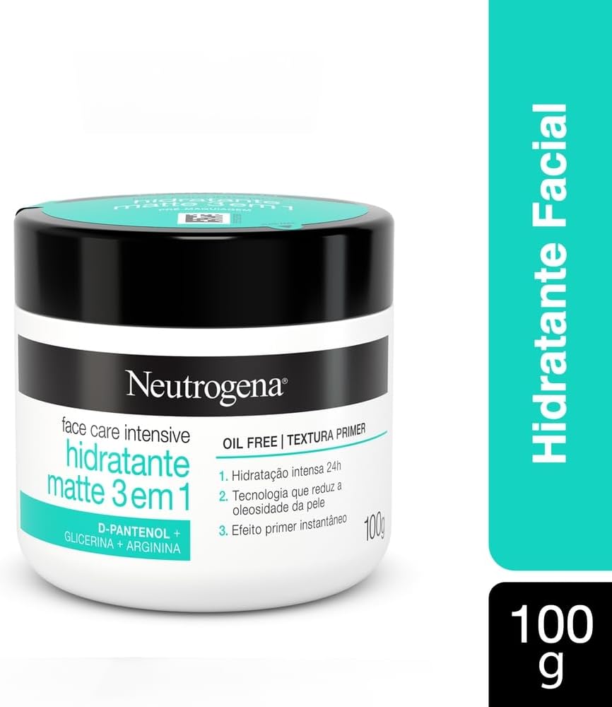 Neutrogena Hidratante Facial Matte 3 em 1 Face Care Intensive, 100g - Image 2