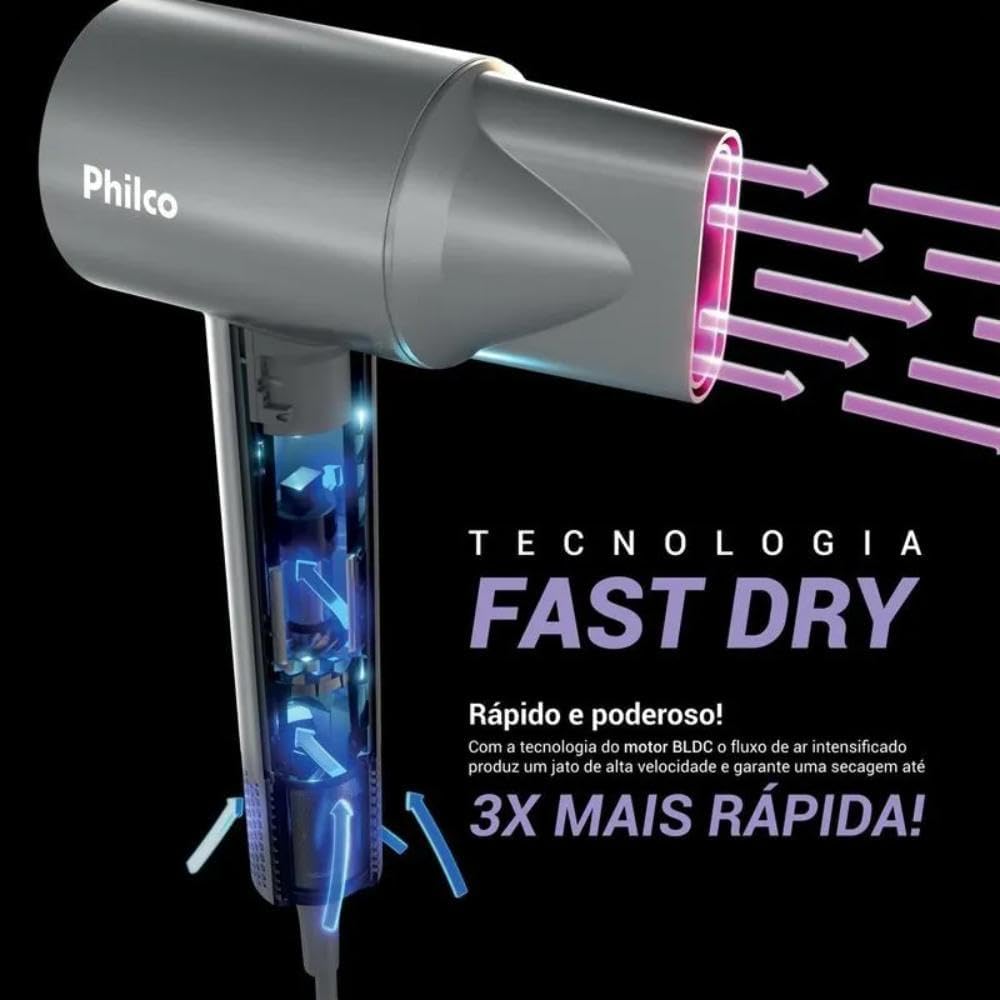 Secador de Cabelos Philco 1600W 4 temperaturas PSC3600 220V - Image 2