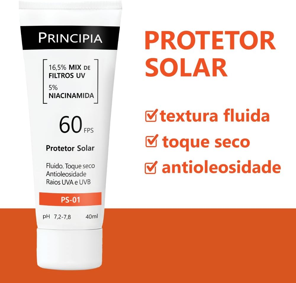 PRINCIPIA, Protetor Solar Facial FPS 60, PS-01, 40ml - Image 4