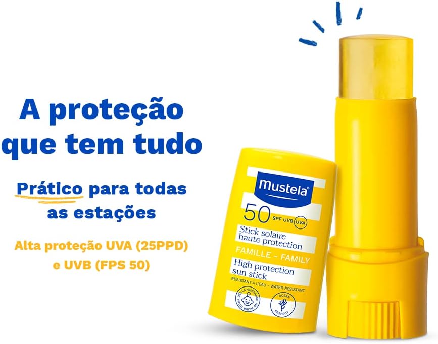Mustela Protetor Solar Stick FPS 50 9ml - Filtro solar facial bastão - Image 3