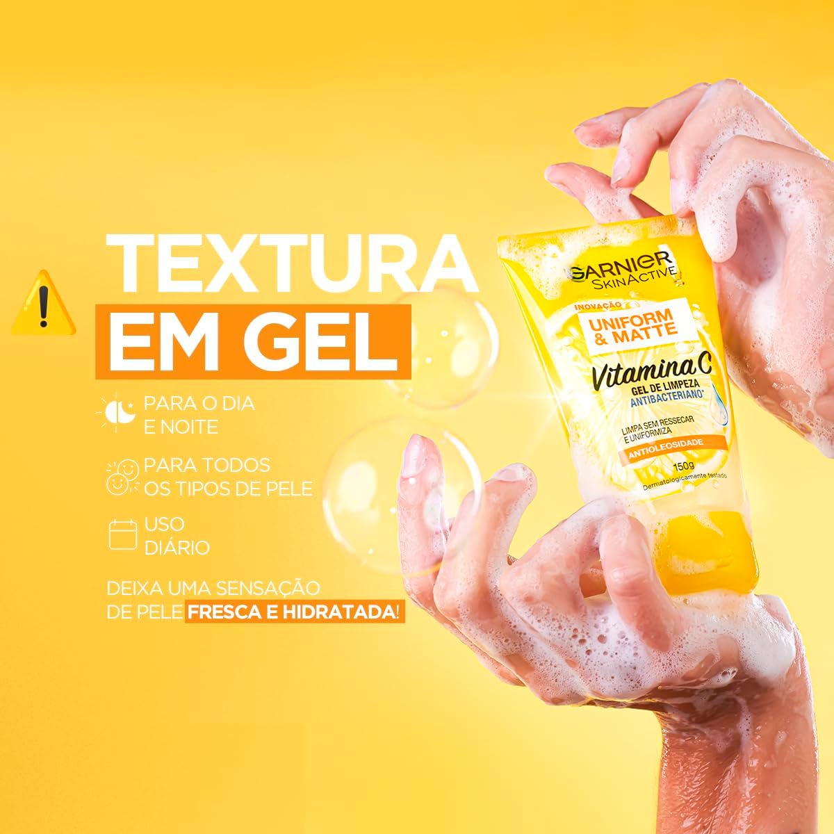 Gel de Limpeza Facial Antibacteriano Garnier Uniform & Matte Vitamina C, 150ml - Image 8