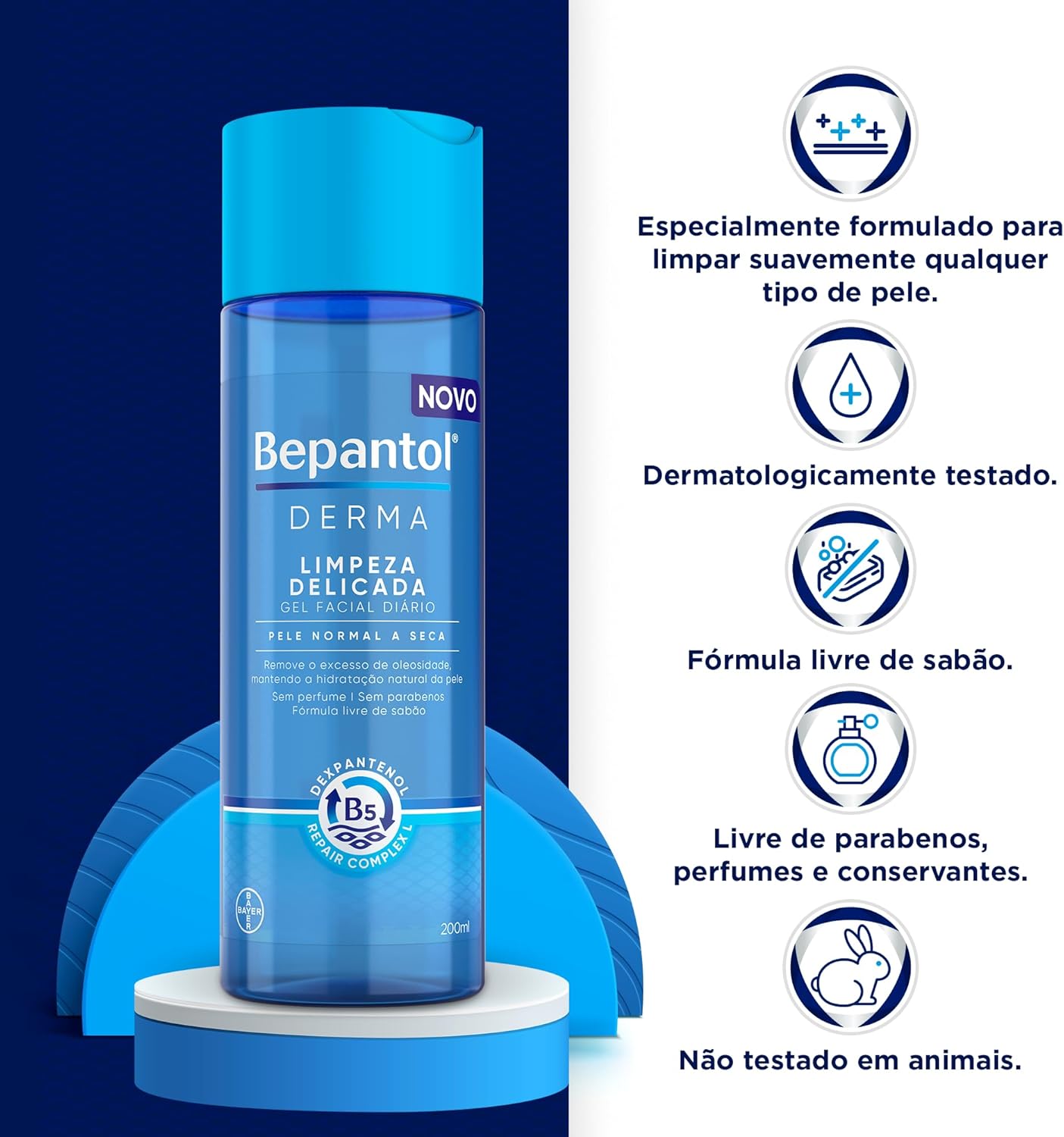 Bepantol Derma Gel de Limpeza Facial, Hidratante, Pele Normal a Seca, 200ml - Image 2