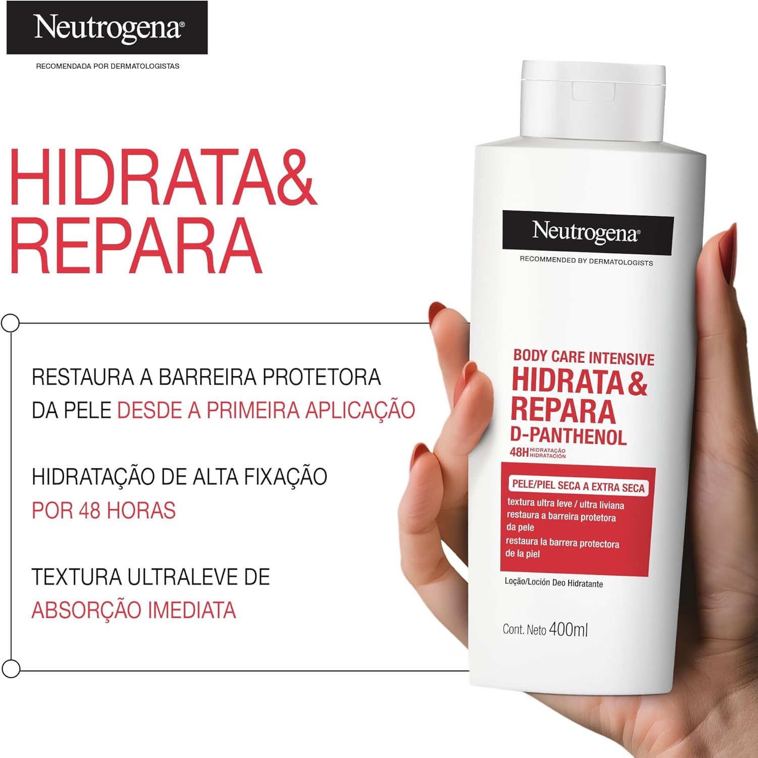 Neutrogena Hidratante Corporal Body Care Intensive Hidrata&Repara, Kit com 2 Unidades de 400ml - Image 5