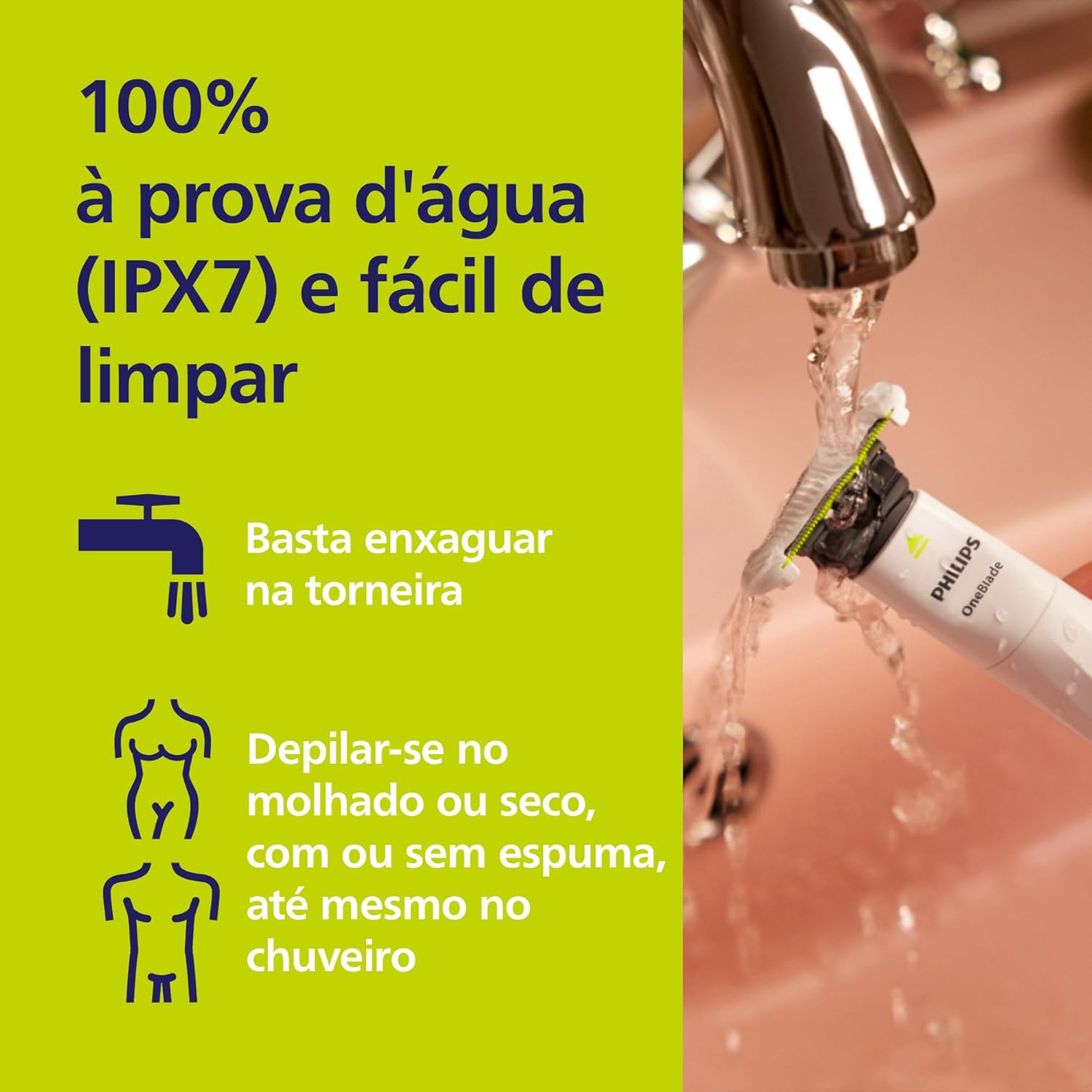 Aparador de Pelos Íntimo Philips OneBlade Intimate QP1924/10 À prova d'água - Bivolt - Image 8