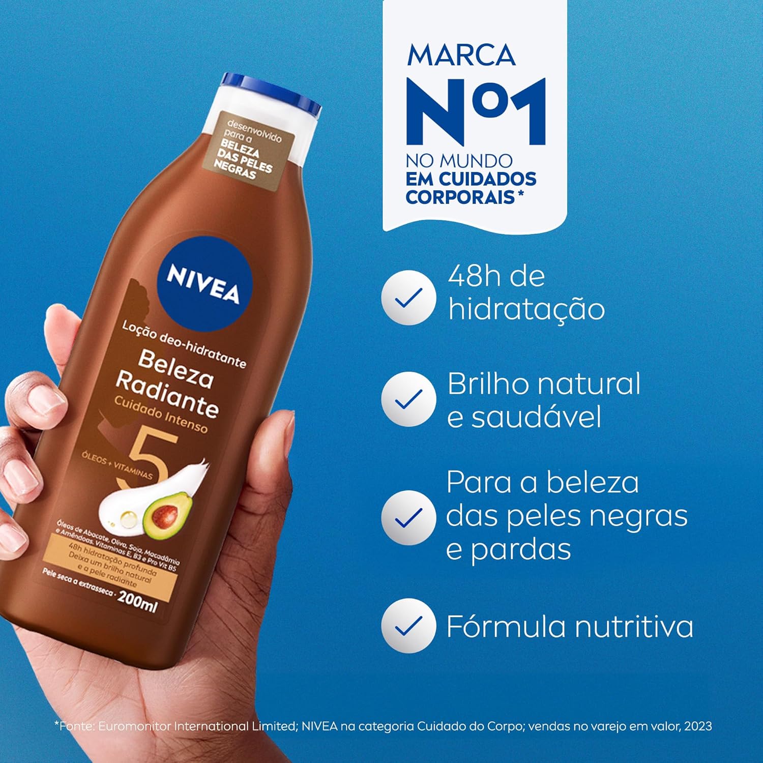 NIVEA Hidratante Desodorante Beleza Radiante Cuidado Intenso 200ml - Image 2