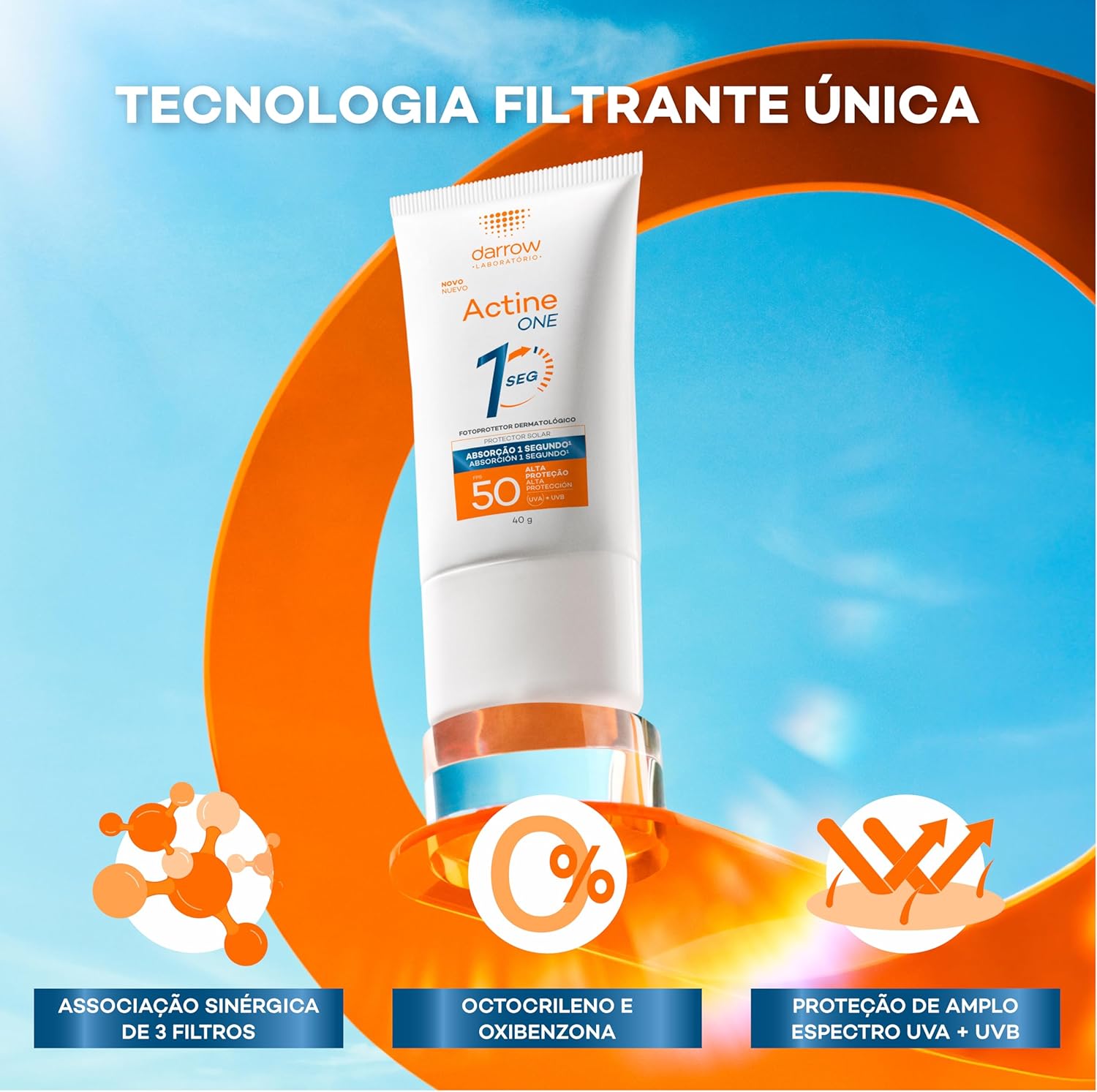 Darrow Actine One Protetor Solar Facial FPS50, 40g - Image 6
