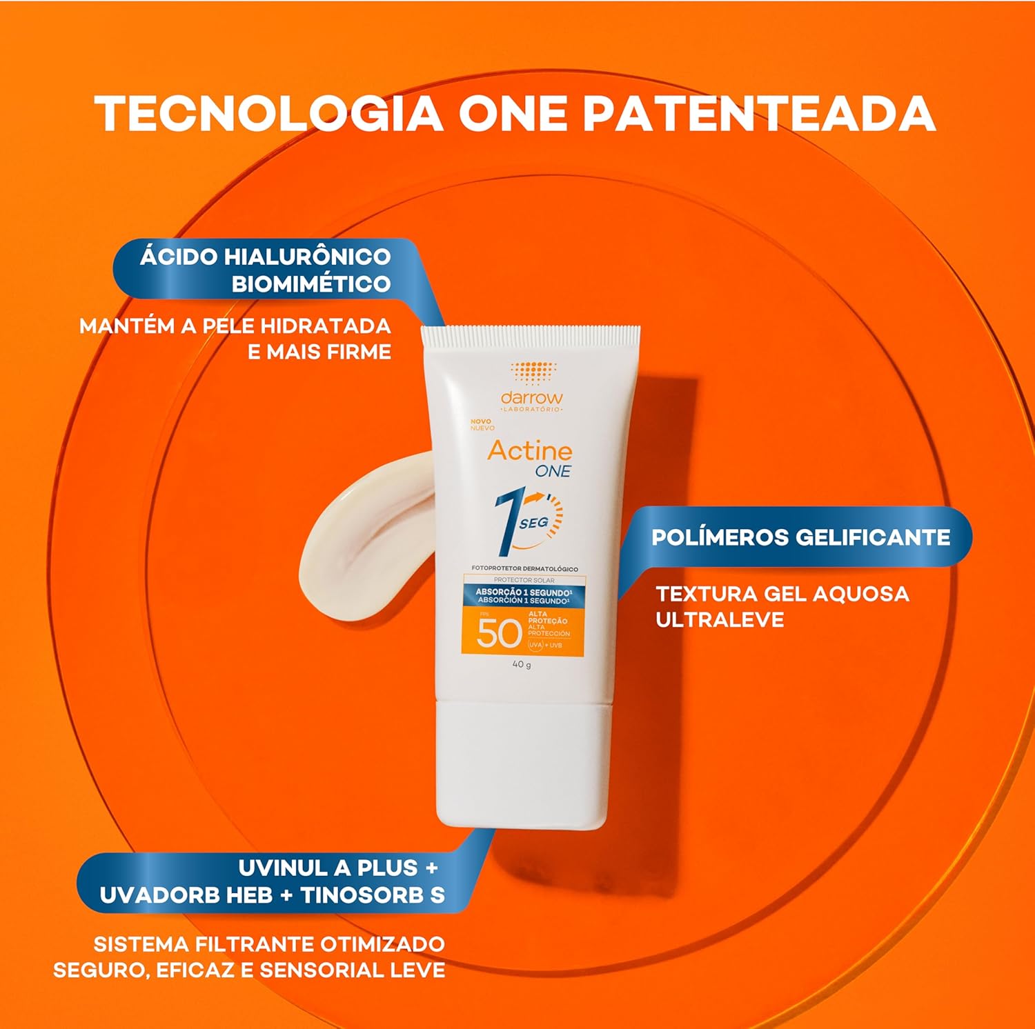 Darrow Actine One Protetor Solar Facial FPS50, 40g - Image 7