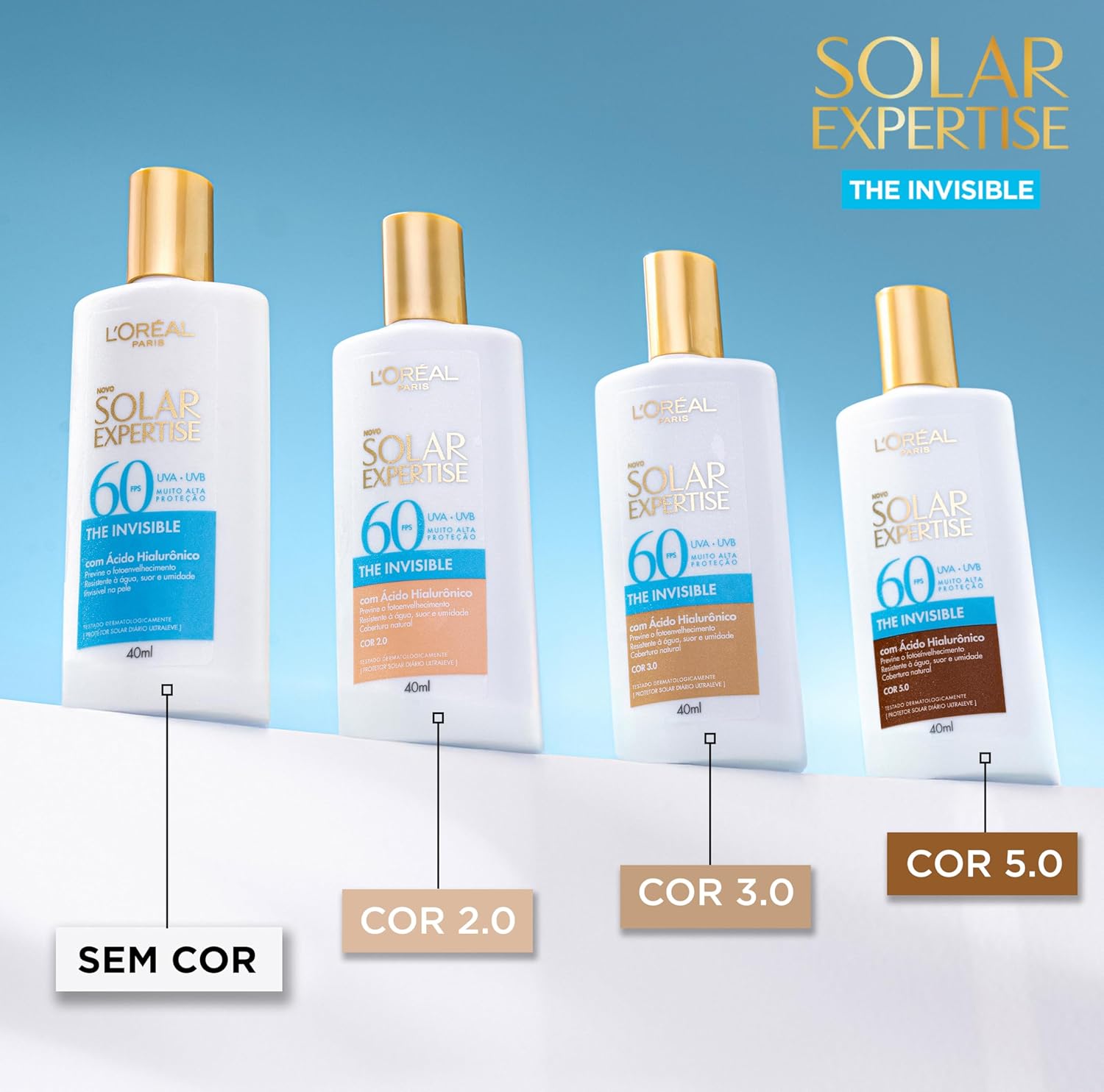 L'Oréal Paris Solar Expertise, Protetor Solar Facial The Invisible Fluido FPS60, 40g - Image 30