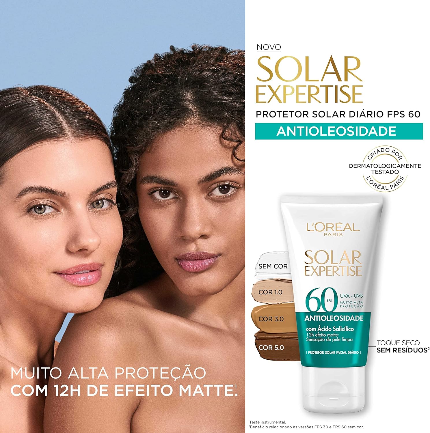 Protetor Solar Facial L'Oréal Paris Solar Expertise Antioleosidade Fps60 Cor 3.0 Média 40G - Image 5