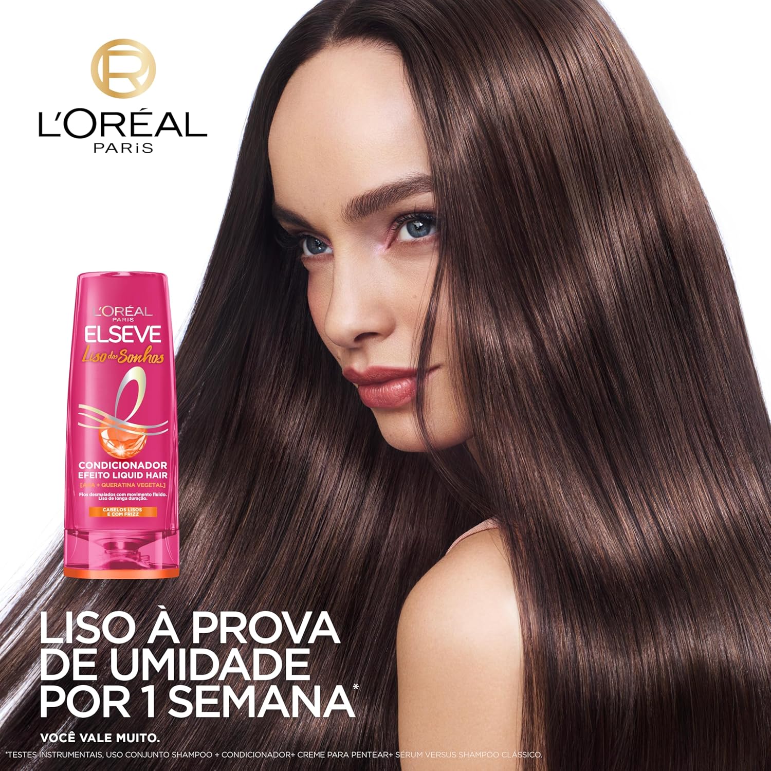 L'Oréal Paris Elseve Liso dos Sonhos Condicionador, com Efeito Liquid Hair, Enriquecido com AHA e Queratina Vegetal, 400ml - Image 3